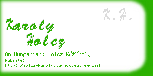 karoly holcz business card